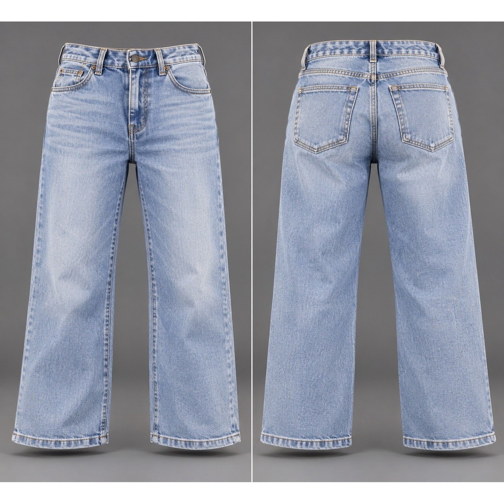 Oat New York jeans womens 8/29x27 Straight taper light wash whiskering